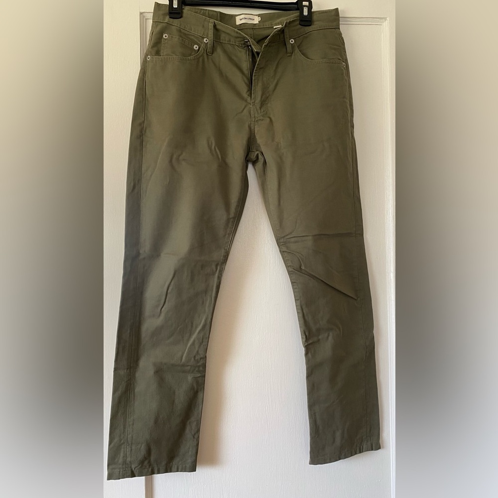 TAYLOR STITCH SLIM ALL DAY PANT IN OLIVE BEDFORD CORD